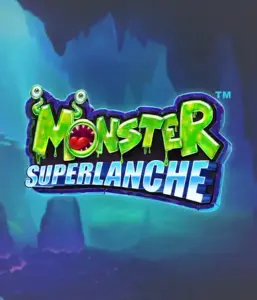 Dive into the eerie depths with the Monster Superlanche game by Pragmatic Play, highlighting a bright and playful monster logo before a shadowy cave background. This graphic portrays the thrilling experience of a monster-themed game, great for fans of monster slots, providing a captivating adventure. 